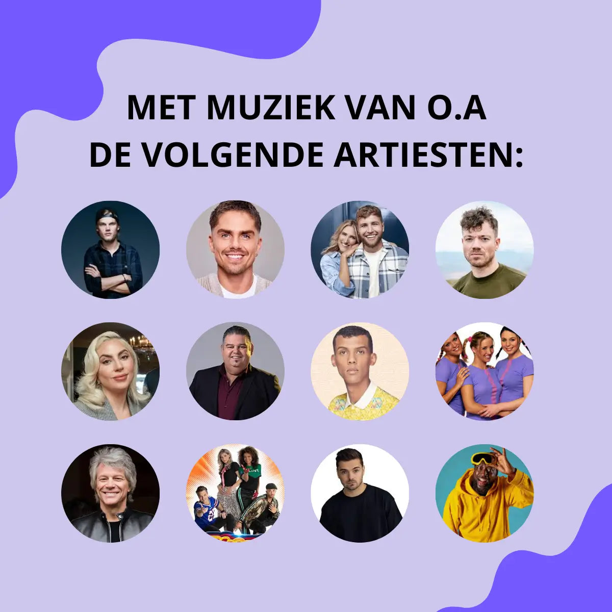 artiesten met muziek in de jaren 00 en jaren 10 muziekbingo