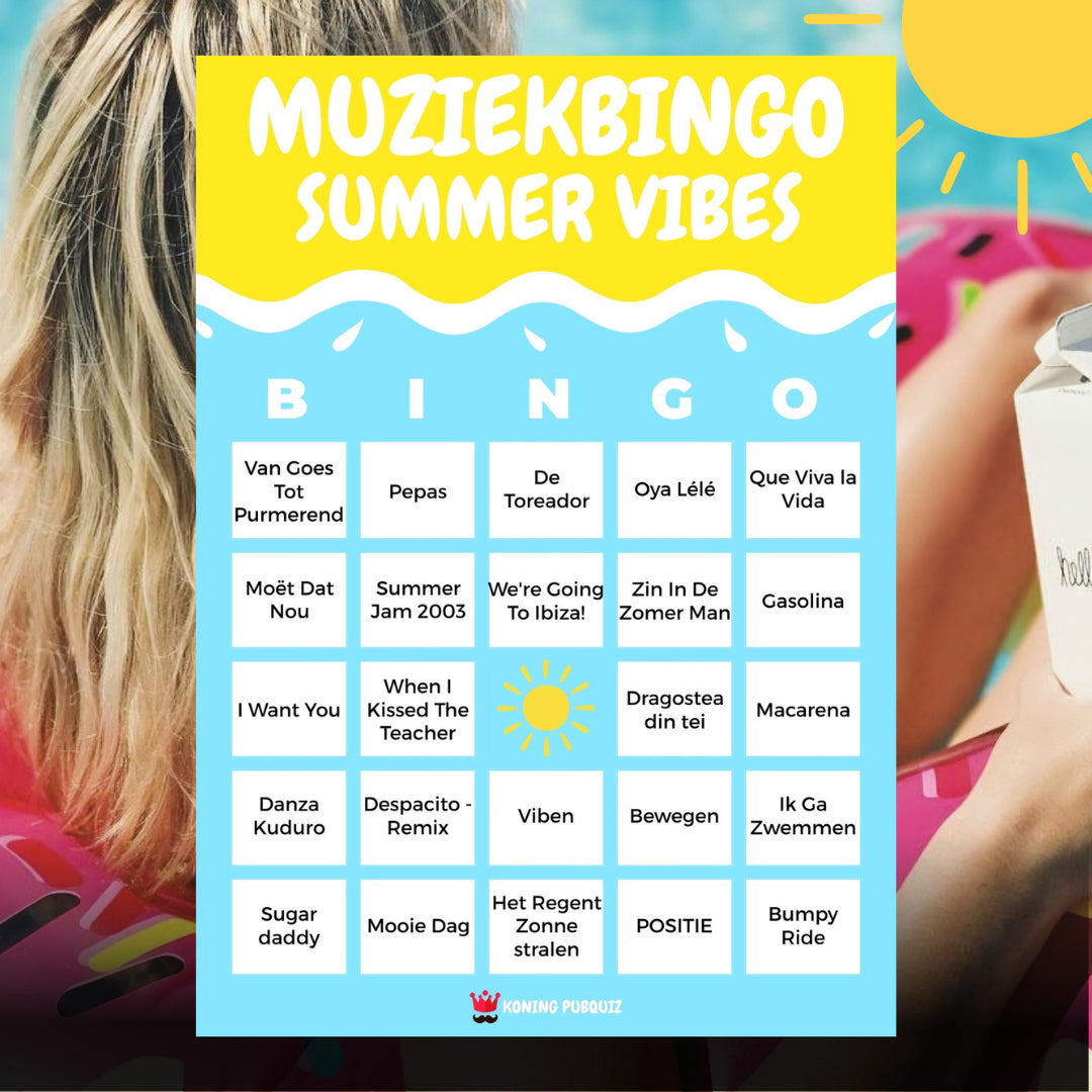 zomerse muziekbingo bingo kaart