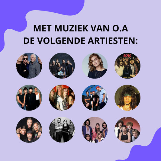 artiesten met liedjes in de muziekbingo rock hits