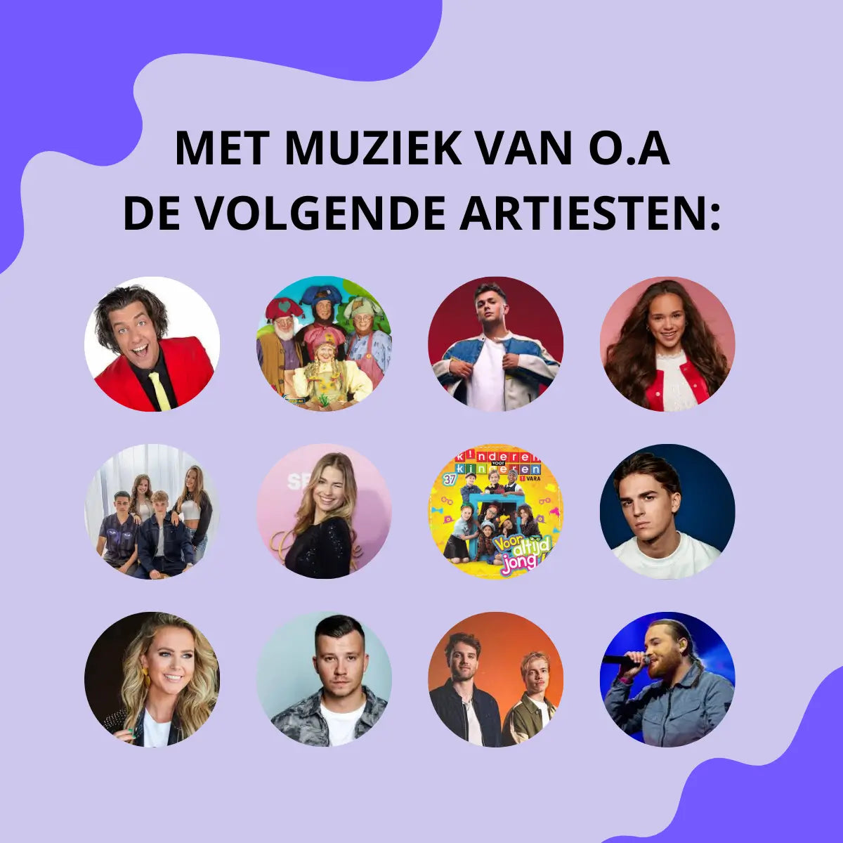 muziekbingo voor kinderen artiesten