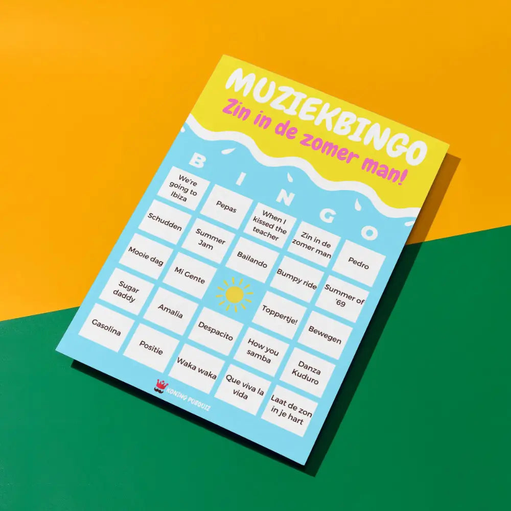 zomerse muziekbingo met echte zomer hits