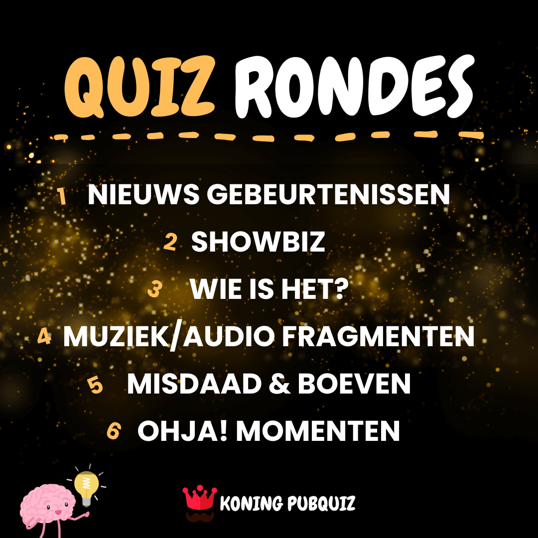 De quizrondes uit de Eindejaarsquiz 2023 van Koning PubQuiz