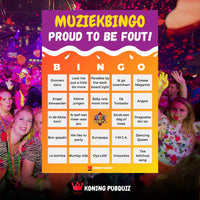foute muziekbingo bingo kaart - proud to be fout