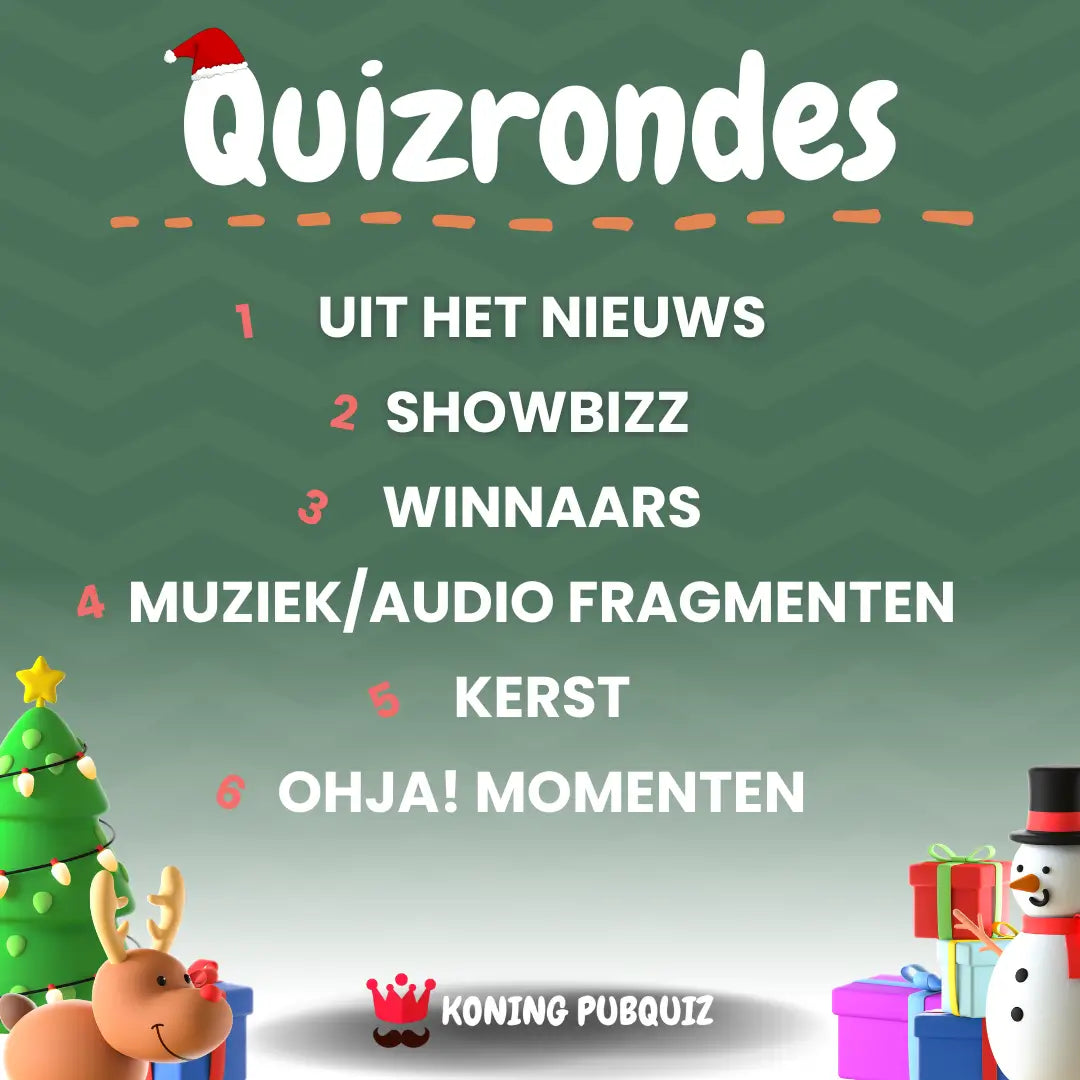 de quizrondes in de kerstquiz 2024 met leuke kerst quizvragen