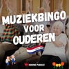 senioren spelen een muziekbingo voor ouderen