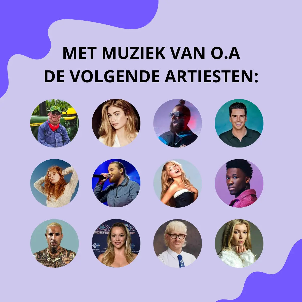 artiesten in de muziekbingo jaaroverzicht 2024