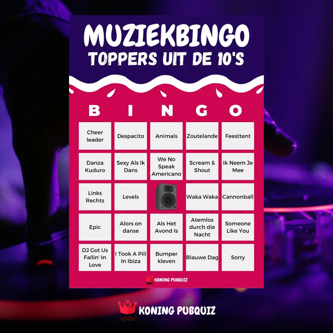 Muziekbingo Toppers Uit De 10's