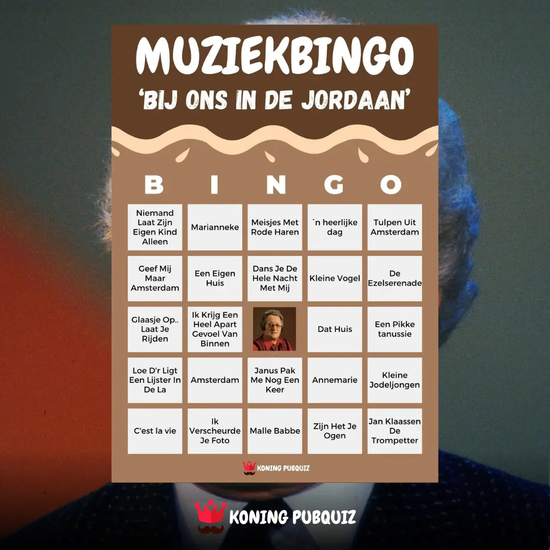 bingo kaart voor muziekbingo amsterdamse jordaan - bij ons in de jordaan