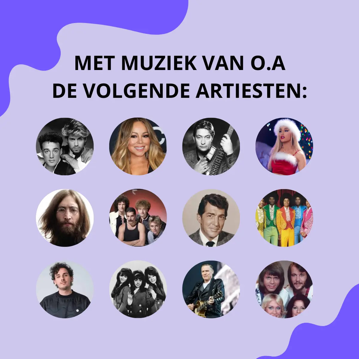 muziekbingo kerst artiesten