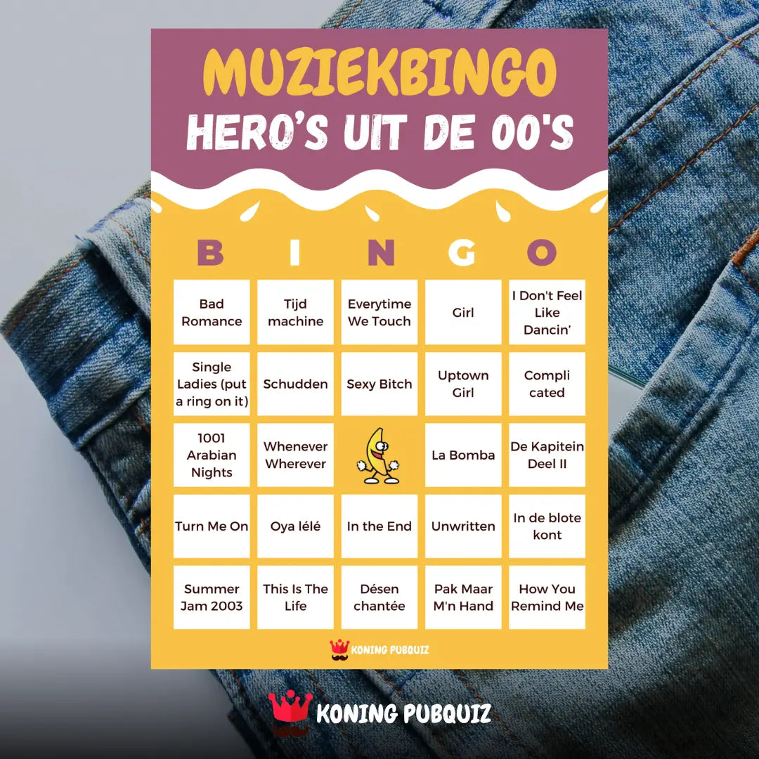 Muziekbingo Hero's Uit De Zero's