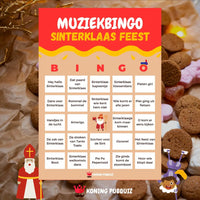 muziekbingo sinterklaas met een sinterklaas thema bingo kaart