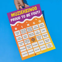 foute muziekbingo bingo kaart mockup