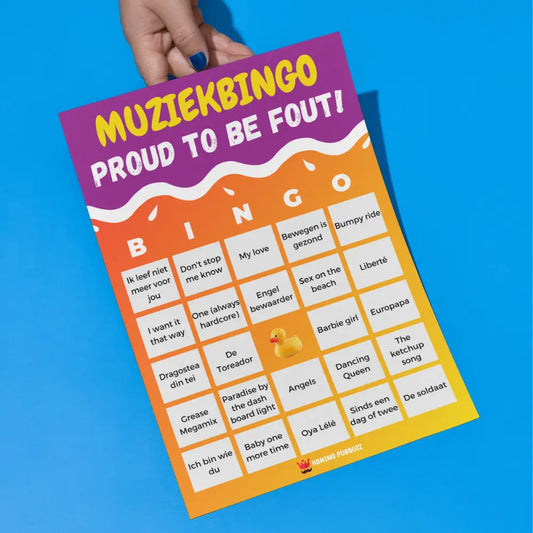 bingo kaart mockup foute muziekbingo