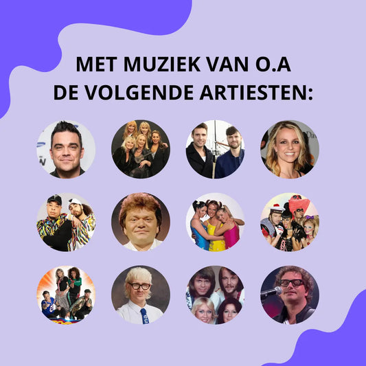 artiesten met liedjes in de foute muziekbingo