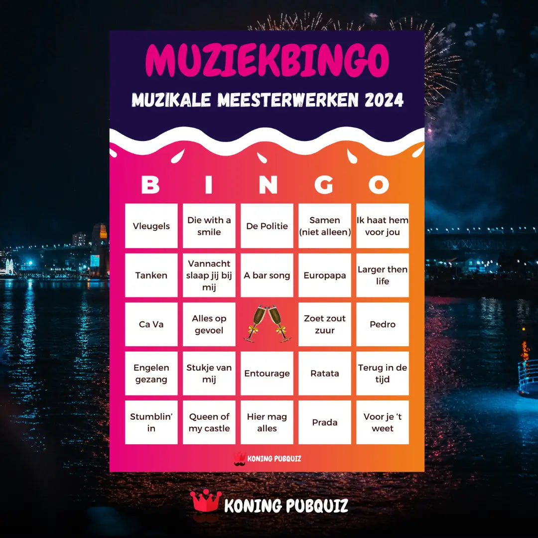 muziekbingo muzikale meesterwerken 2024 met de beste muziek uit 2024