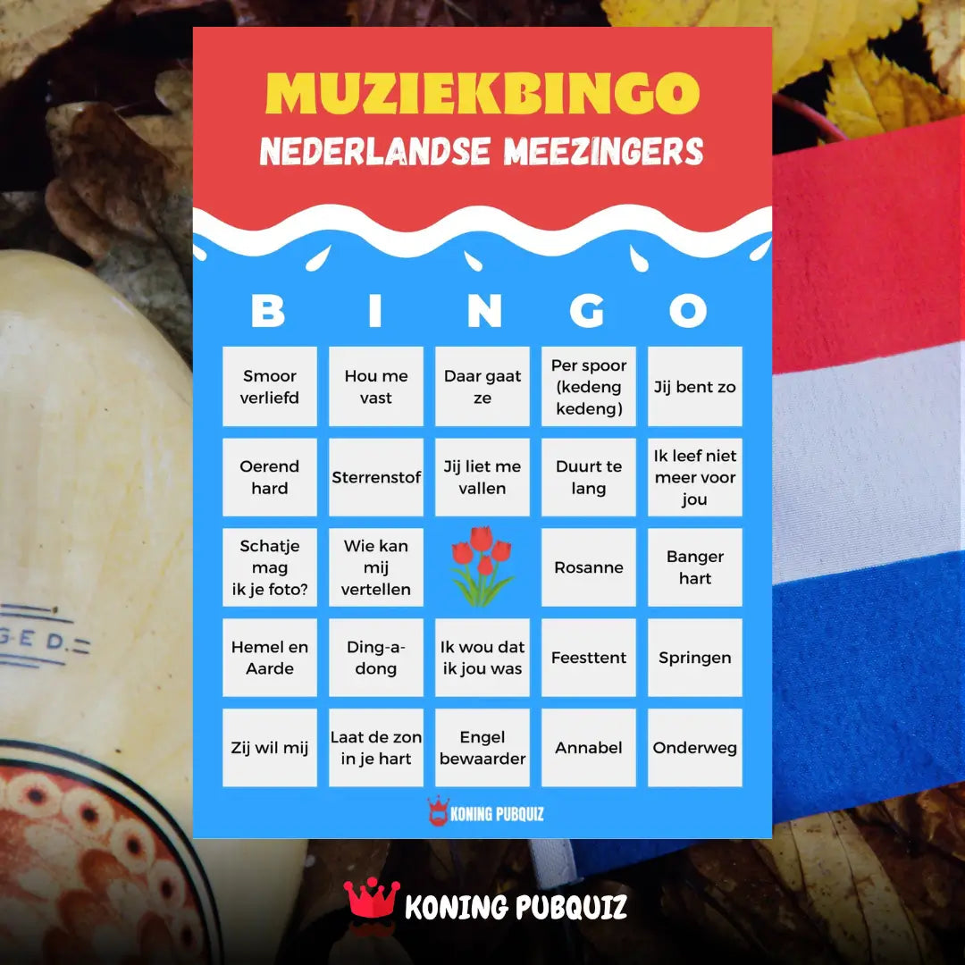 zing mee met de beste Nederlandstalige hits in deze muziekbingo Nederlandse Meezingers