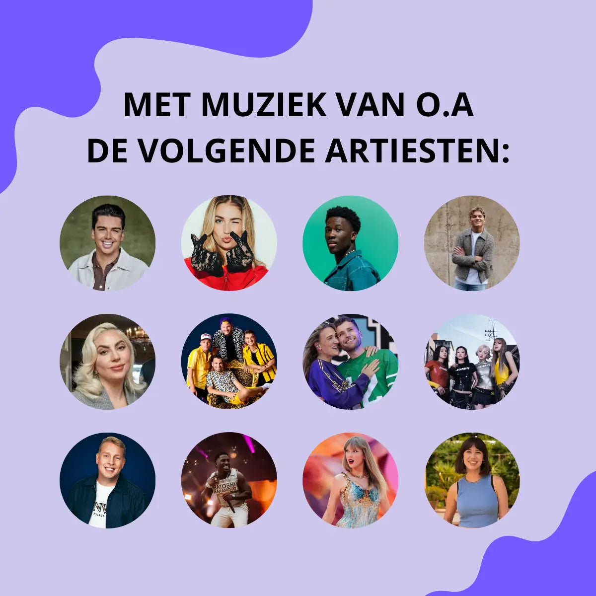 Artiesten muziekbingo 2025