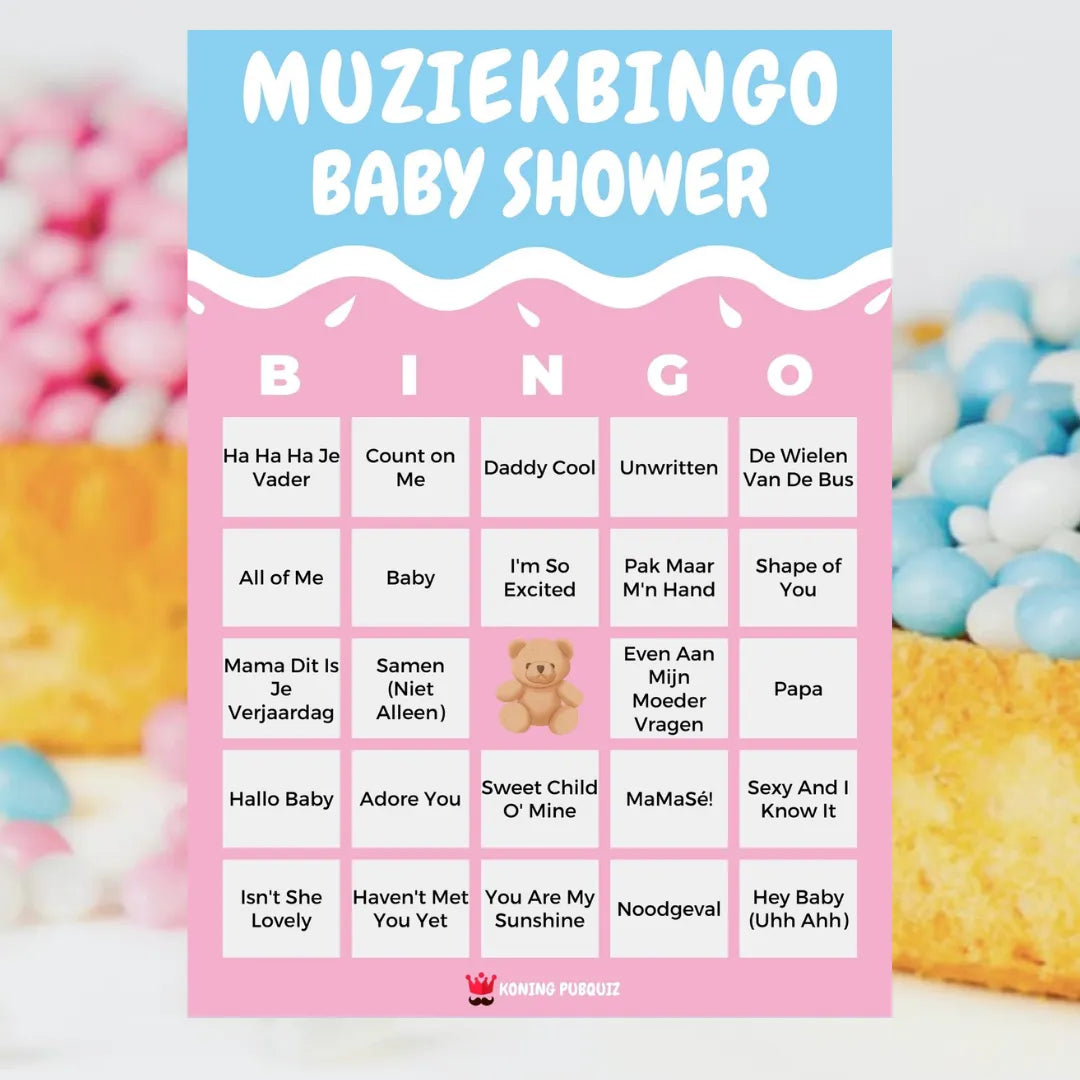 bingo kaart muziekbingo baby shower