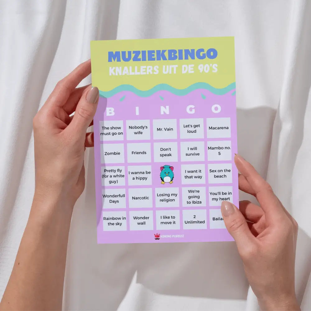 muziekbingo 90's met hits uit de jaren 90